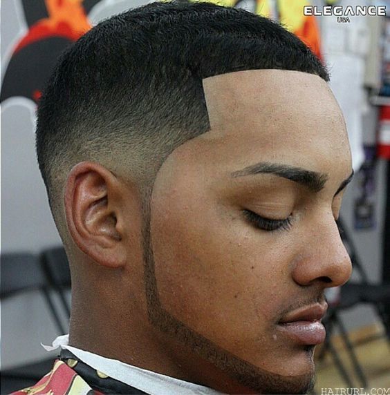 Geometrical fade hairstyle for black boy