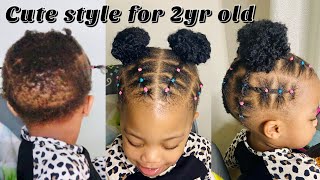 Try This Super Cute And Easy Protective Hairstyle For Toddlers With Short Hair| Black Kids Hairstyle