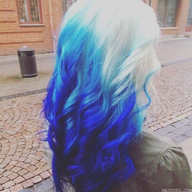 Blue and White ombre Hairstyle