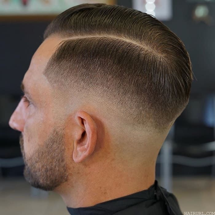 comb over fade with side part