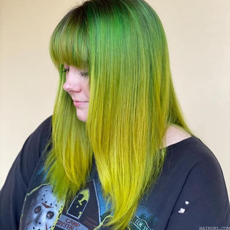 green and yellow hair