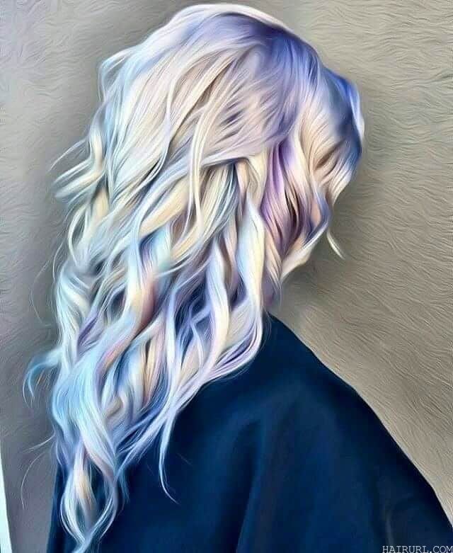 Shiny Blonde and Purple Hairstyle