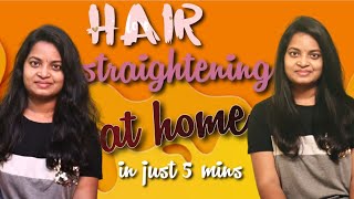 Hair Straightening At Home|| How To Straighten Your Hair In Just 5 Mins|| Which Product'S Best