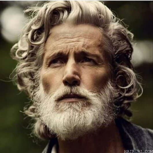 old men's long natural hairstyle
