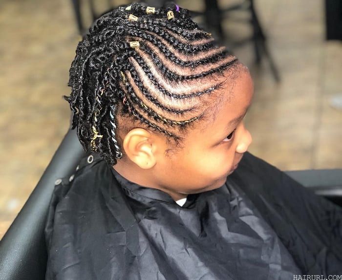 braided mohawk with beads for little girl