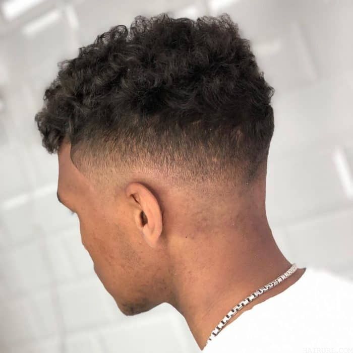 bald fade with part for curly hair