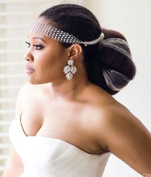 low bun bride hairstyles in nigeria