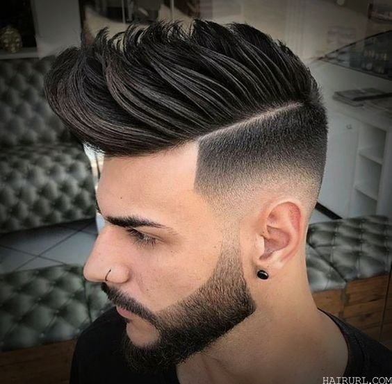 Faded Faux Hawk with Line Part
