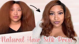 How To Silk Press Natural Hair  | Thick Hair Silk Press At Home