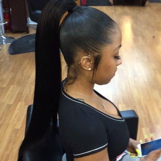 Crown with Weave Ponytail hairstyle 