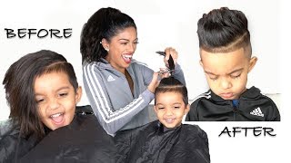 Cutting Off My Baby Boy'S Hair Bun!  -  Makeover | Ariba Pervaiz