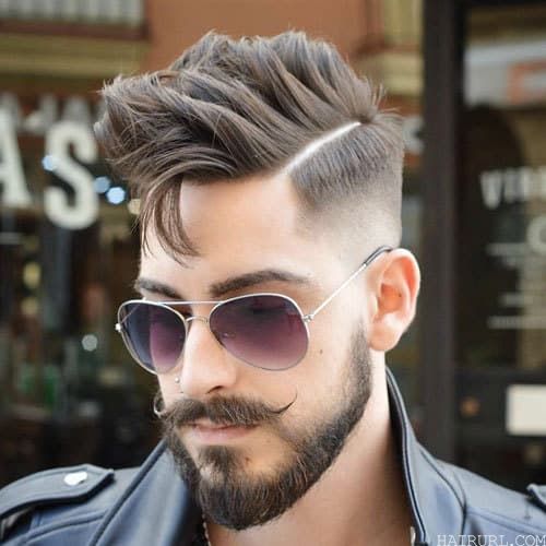 long comb over hairstyle with high fade
