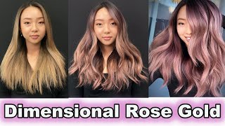 Dimensional Rose Gold Hair Color