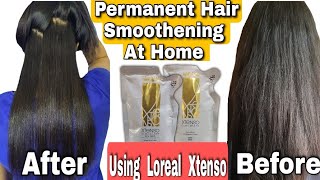 How To Do Permanent Hair Smoothening At Home Using Loreal X Tenso Step By Step || Chikan Dutta