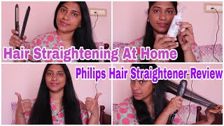 Hair Straightening At Home In Tamil & Philips Hair Strightener Review || #Gayaview ||