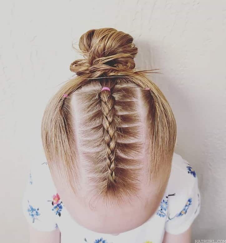 little girl hairstyle with bun