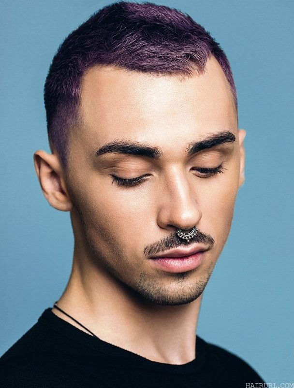 short purple hair for men
