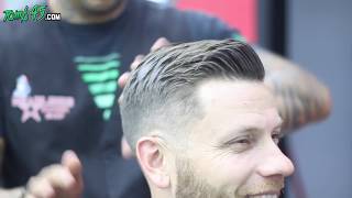 How To Fade A Gentleman Side Part Haircut By @Ink_Stylist_Cyress Using Fast Feeds
