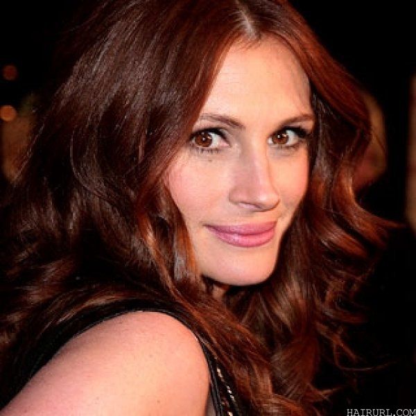 Dark and Natural auburn red hairstyle for women