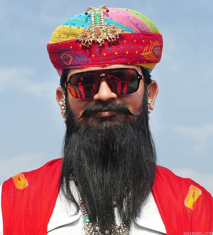 Indian men's beard with mustache