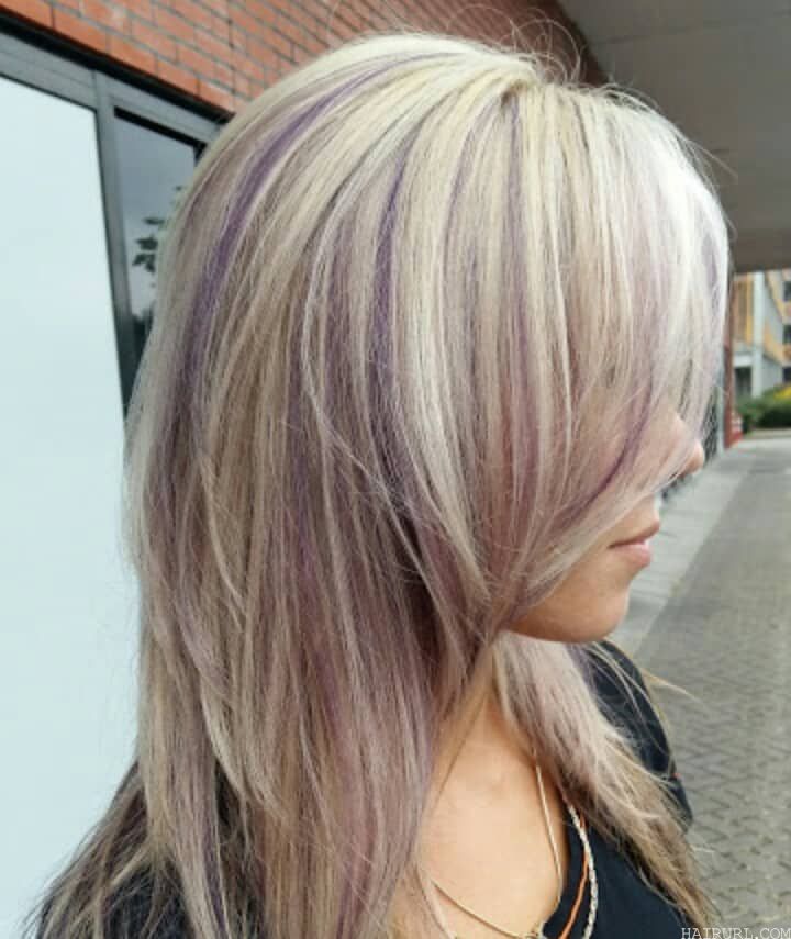 Pretty lowlight Blonde and purple hair