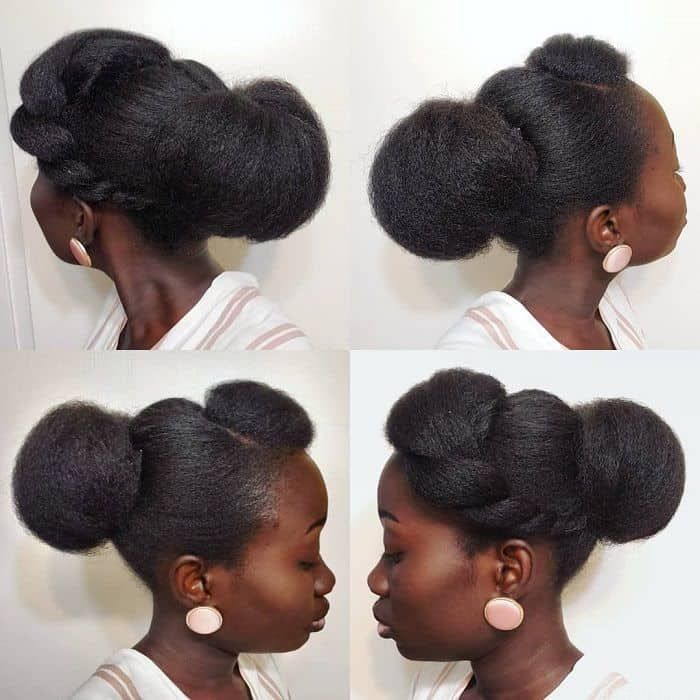 twisted updo with natural hair