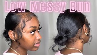 Low Messy Bun Tutorial ( Quick & Easy ) L Tiana Shannell