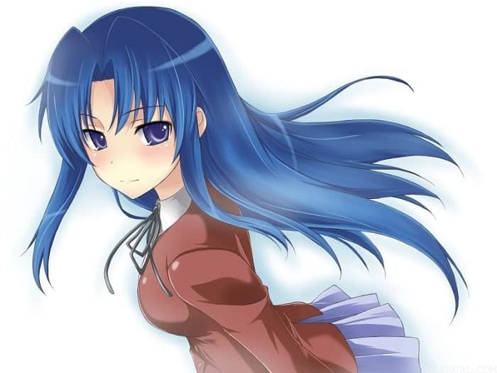 anime girl with blue hair - Ami Kawashima