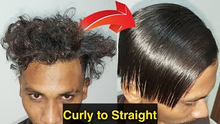 Curly To Straight Hair Rebounding / Smoothening /Straightening Tutorial | Hair Straightening At Home