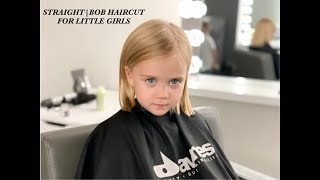 How To Cut Little Girls Hair At Home Tutorial | Straight / Bob Haircut | Детская Стрижка |