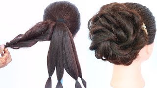 Messy Bun Trick || Messy Updo For Weddings || Hair Style Girl || Updo Hairstyles || Hairstyle