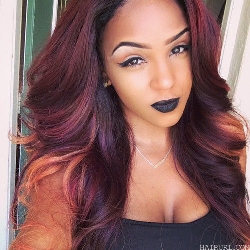  Unique Hair Burgundy Color idea for black women 