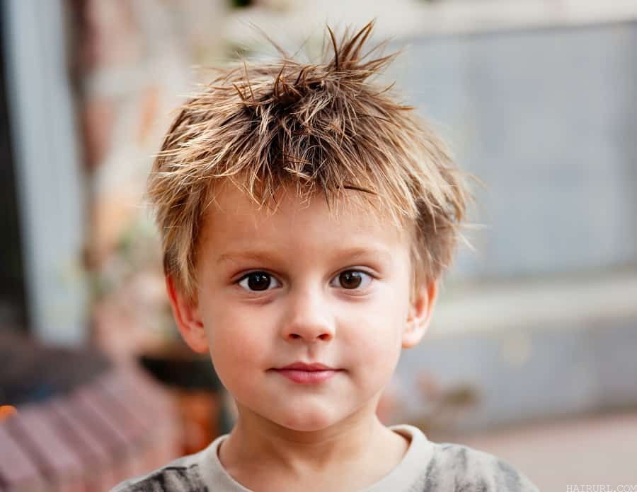 messy hairstyle for little boys