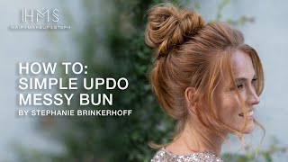 How To: Simple Updo | Messy Bun Top Knot By Stephanie Brinkerhoff | Kenra Professional