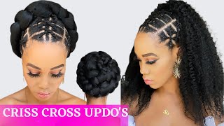 Easy Rubber Band Hairstyle On 4C Natural  Hair / Criss Cross Method / Protective Style / Tupo1