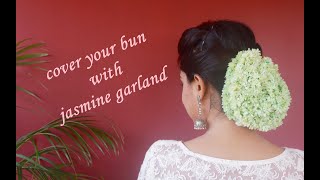 How To Cover Your Bun With Jasmine Garland|Bun\Juda Using Jasmine Hairstyle|Asmita
