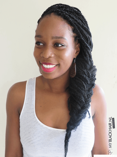 African Fishtail Low Braid hairstyle