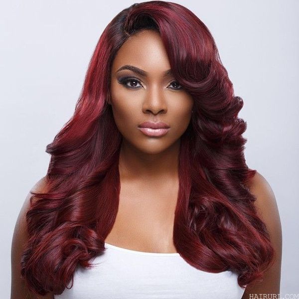 burgundy hair color for black girl