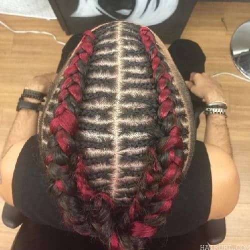 cornrow braids with color