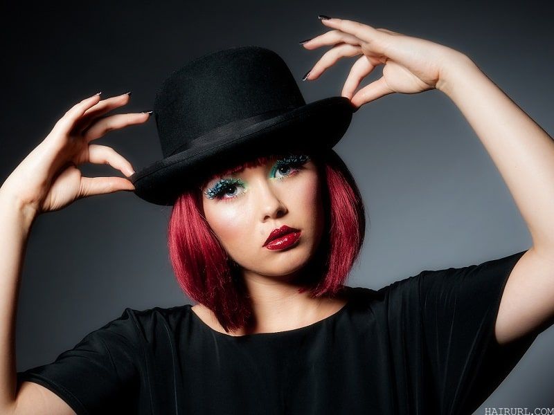 bowler hat for woman with short hair