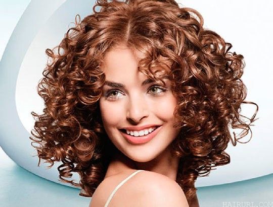 brown hair with curly hair style