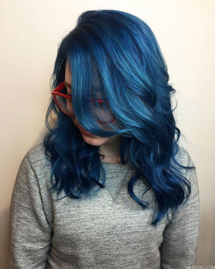 dark blue dyed hair