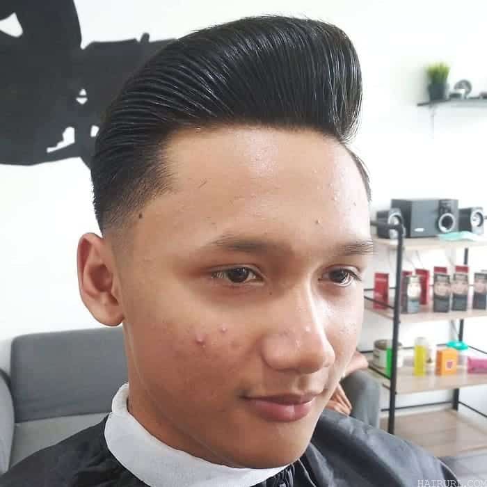 sleek pompadour fade hairstyle
