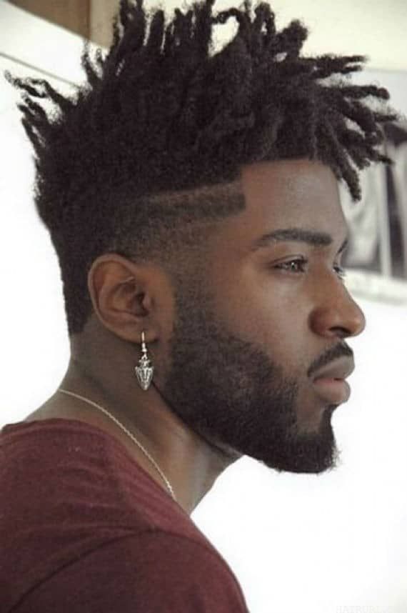 Floppy nappy high top fade hairstyle for men 