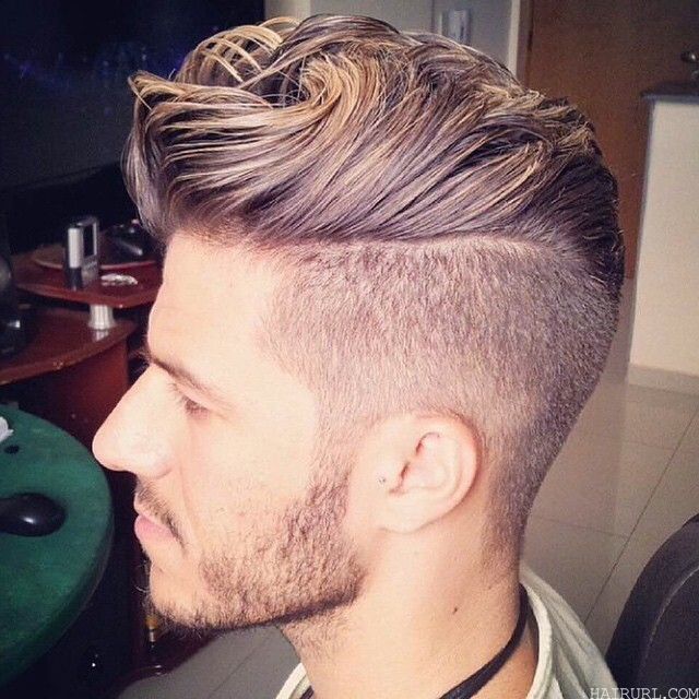 Blonde Pompadour Haircut With Highlights for Men