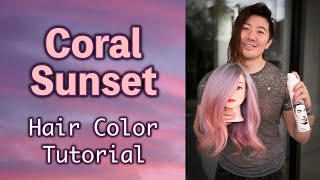 Coral Sunset Hair Color Tutorial