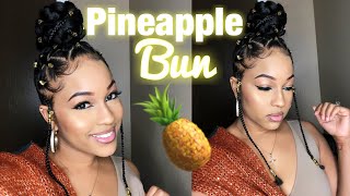 How To: Bun With Braiding Hair | Stylish Pineapple Bun