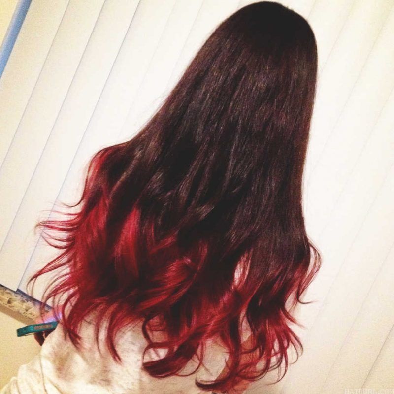 Fire Red Balayage hair color for girl