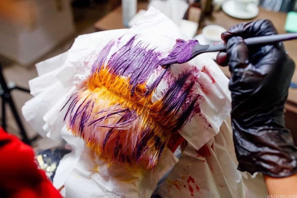 Putting Purple Dye Over Orange Hair