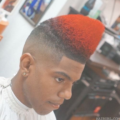 Red pointy flat top haircut